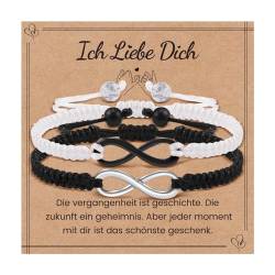 MANVEN Partnerarmbänder Pärchen Armband Paare Geschenke Valentinstag Weihnachtstag Jahrestag Geschenk Unendlicher Knoten Ich liebe dich Paar Armbänder für Sie und Ihn Freunde Freundinnen von MANVEN