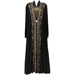 MANYMANY Saudi-arabische Roben für Damen Sparkling Coloured Diamonds Langarmkleid von MANYMANY