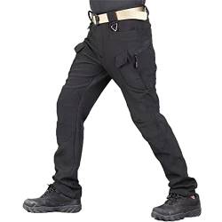 MANYMANY wasserdichte Taktische Herrenhose Herren Slim Fit Kampfarbeitshose Herren Cargohose mit Fleecefutter, kein Gürtel von MANYMANY