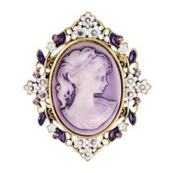 Retro Schönheit Kopf Brosche Runde Legierung Diamant Perle Brosche für Frauen 3 Farbe Dekoration Kleidung Y6G1 Zubehör von MANYUN