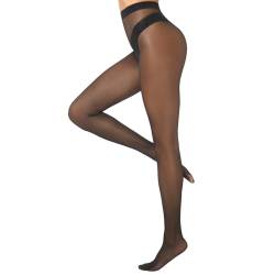 MANZI Damen Strumpfhose Mit Muster Schwarz Elastisch Transparent Feinstrumpfhose,Crisscross von MANZI