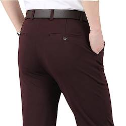 MAOAEAD 2023 High Stretch Herren Klassische Hosen, Herren High Stretch Klassische Hose, Herren schwarze Anzughose Golfhose, Slim Fit Stretchhose (Weinrot, Größe 32) von MAOAEAD