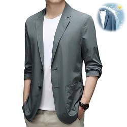 MAOAEAD Herren Sommer Leichte Anzugjacke Sommer Sonnenschutz Blazer für Männer Casual Slim Fit Sport Mantel Jacken, dunkelgrau, 3XL(85-95kg) von MAOAEAD
