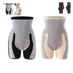 MAOAEAD Hohe Taille Bauchkontrollhose für Frauen Nahtlose Postpartum Butt Lifting Shapewear Fiber Restoration Shaper Unterwäsche (M(40-50kg),Black+Nude) von MAOAEAD