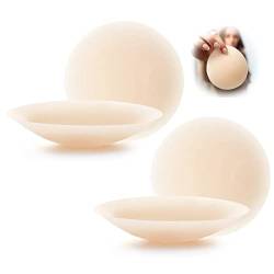 MAOAEAD Seamless Cake Cover, Ultra Thin Invisible Soft Silicone Nipple Covers for Women, Reusable Sweatproof Silicone Pasties (A-C Cups,Cream X 2 Pairs) von MAOAEAD