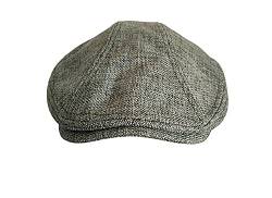 MAOZIm Barett Frühling und Herbst Retro Hüte Herren Baumwolle und Leinen Casual Caps Forward Hut Sonnenhut, grün grau, 60 cm (XL) von MAOZIm
