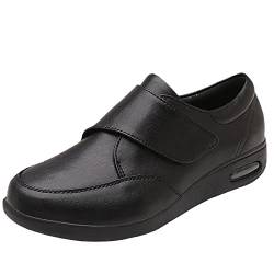 MAQUEL Diabetiker-Schuhe für Damen Herren,Wanderschuh Weit sitzender Hausschuh Plantarfasziitis Trainer Air Shoe Trainer für geschwollene Füße,Black A▁46, 44 EU von MAQUEL
