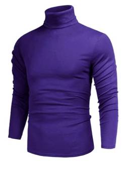 MAQUIDE Herren Casual Slim Fit Basic Tops Strick Thermo Rollkragen Pullover Pullover Sweater, violett, L von MAQUIDE