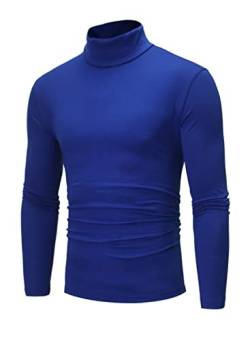 MAQUIDE Herren Casual Slim Fit Basic Tops Strick Thermo Rollkragen Pullover Sweater, dunkelblau, Mittel von MAQUIDE