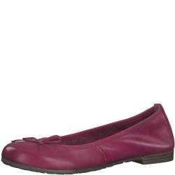 MARCO TOZZI Damen Ballerinas aus Leder mit Schleife, Rosa (Pink), 36 EU von MARCO TOZZI