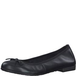 MARCO TOZZI Damen Ballerinas aus Leder mit Schleife, Schwarz (Schwarz), 41 EU von MARCO TOZZI