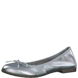 MARCO TOZZI Damen Ballerinas aus Leder mit Schleife, Silber (Silber), 41 EU von MARCO TOZZI