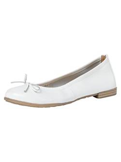 MARCO TOZZI Damen Ballerinas aus Leder mit Schleife, Weiß (White), 38 EU von MARCO TOZZI