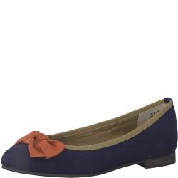 MARCO TOZZI Damen Ballerinas mit Schleife Vegan, Mehrfarbig (Navy Multi), 40 EU von MARCO TOZZI