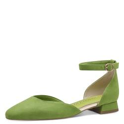 MARCO TOZZI Damen Ballerinas mit verstellbarem Riemchen Vegan, Grün (Apple), 36 EU von MARCO TOZZI