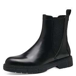 MARCO TOZZI Damen Chelsea Boots aus Kunstleder Flach, Schwarz (Black Brush), 41 von MARCO TOZZI