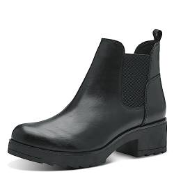 MARCO TOZZI Damen Chelsea Boots aus Kunstleder mit Blockabsatz, Schwarz (Black), 37 von MARCO TOZZI