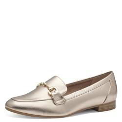 MARCO TOZZI Damen Loafer mit Absatz Elegant Vegan, Beige (Platinum), 38 EU von MARCO TOZZI