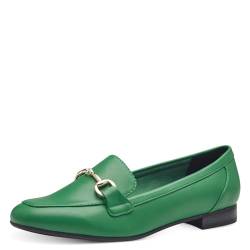 MARCO TOZZI Damen Loafer mit Absatz Elegant Vegan, Metallisch (Grün), 40 EU von MARCO TOZZI