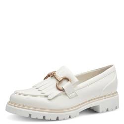 MARCO TOZZI Damen Loafer mit Absatz mit Plateausohle Vegan, Weiß (White), 42 EU von MARCO TOZZI