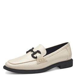 MARCO TOZZI Damen Loafer ohne Absatz Lack Business Slippers, Beige (Cream Pat. Cb.), 39 von MARCO TOZZI