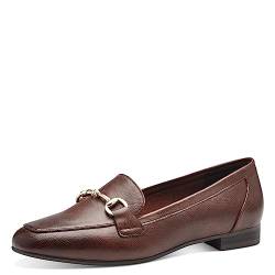 MARCO TOZZI Damen Loafer ohne Absatz aus Kunstleder Elegant, Braun (Chestnut), 36 von MARCO TOZZI