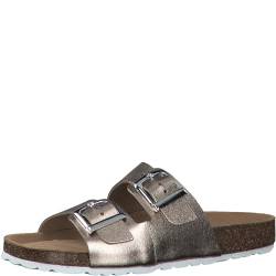 MARCO TOZZI Damen Pantoletten aus Leder Lack, Metallisch (Rose Metallic), 36 EU von MARCO TOZZI