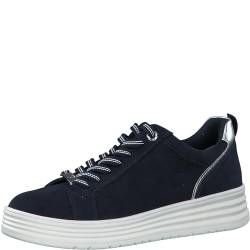 MARCO TOZZI Damen Plateau Sneaker mit Schnürsenkeln Bequem, Blau (Navy Comb), 39 EU von MARCO TOZZI