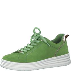 MARCO TOZZI Damen Plateau Sneaker mit Schnürsenkeln Bequem, Grün (Apple Comb), 36 EU von MARCO TOZZI