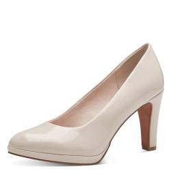 MARCO TOZZI Damen Pumps mit Trichterabsatz Vegan, Cremefarben (Powder Patent), 36 EU von MARCO TOZZI