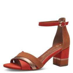 MARCO TOZZI Damen Sandalen mit Absatz mit Verstellbarem Riemen Sommer, Orange (Terracotta Com), 36 EU von MARCO TOZZI