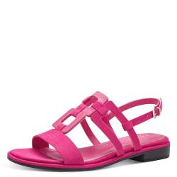 MARCO TOZZI Damen Sandalen mit Absatz mit Verstellbarem Riemen Sommer, Rosa (Pink Comb), 36 EU von MARCO TOZZI