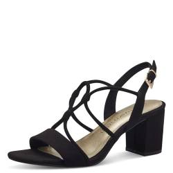 MARCO TOZZI Damen Sandalen mit Absatz mit Verstellbarem Riemen Vegan, Schwarz (Schwarz), 39 EU von MARCO TOZZI