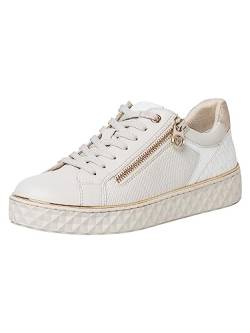 MARCO TOZZI Damen Sneaker flach mit Reißverschluss Vegan, Beige (Cream Comb), 36 EU von MARCO TOZZI