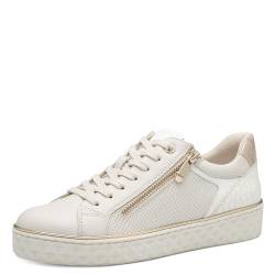 MARCO TOZZI Damen Sneaker flach mit Reißverschluss Vegan, Beige (Cream Comb), 39 EU von MARCO TOZZI