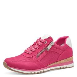 MARCO TOZZI Damen Sneaker flach mit Reißverschluss Vegan, Rosa (Pink Comb), 40 EU von MARCO TOZZI