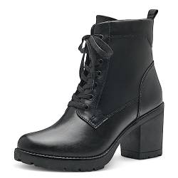 MARCO TOZZI Damen Stiefeletten mit Absatz aus Kunstleder zum Schnüren, Schwarz (Black), 41 von MARCO TOZZI