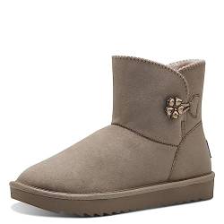 MARCO TOZZI Damen Stiefeletten ohne Absatz Boots Gefüttert, Grau (Taupe), 36 von MARCO TOZZI