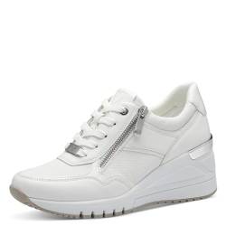 MARCO TOZZI Damen Wedge Sneaker mit Reißverschluss Vegan, Weiß (White), 41 EU von MARCO TOZZI