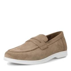 MARCO TOZZI by Guido Maria Kretschmer Herren Slipper aus Leder Flach, Braun (Taupe), 41 EU von MARCO TOZZI