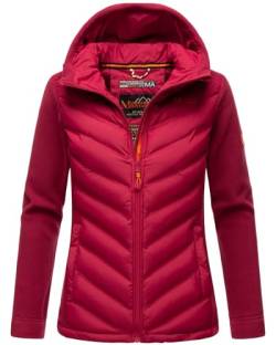 MARIKOO Damen Fleece Hybrid Jacke Trekking Wanderjacke Übergangsjacke [B929-Haruna-Fuchsia-Gr.L] von MARIKOO