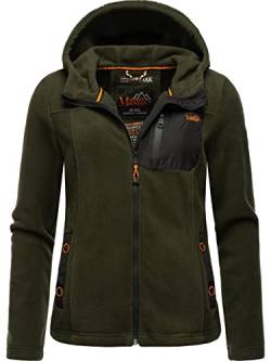 MARIKOO Damen Fleecejacke warm mit Kapuze Mount Iwaki Olive Gr. S von MARIKOO