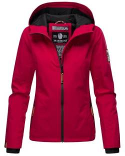 MARIKOO Damen Frühjahr Übergangs Jacke leicht gefüttert Kapuze kurz B862 [B862-Brombeer-Fuchsia-Gr.L] von MARIKOO