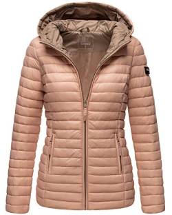 MARIKOO Damen Jacke Frühling Übergangs Outdoor Steppjacke Gefüttert Warm Kapuze 11 Farben XS - XXXL ASRAA (Rose, M) von MARIKOO