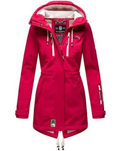 MARIKOO Damen Jacke Softshelljacke Übergangsjacke Outdoor Winddichte Wasserabweisend Funktionsjacke mit Kapuze XS - XXL Zimtzicke (Fucsia, XS, x_s) von MARIKOO