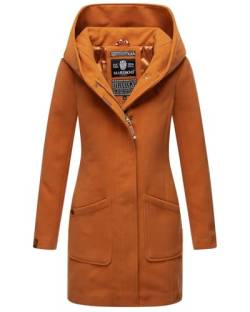 MARIKOO Damen Mantel Trenchcoat Wintermantel Übergangs Jacke Parka Lang B819 [B819-Maik-Cinnamon-Gr.L] von MARIKOO