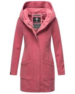 MARIKOO Damen Mantel Trenchcoat Wintermantel Übergangs Jacke Parka Lang B819 [B819-Maik-Dark-Rose-Gr.S] von MARIKOO