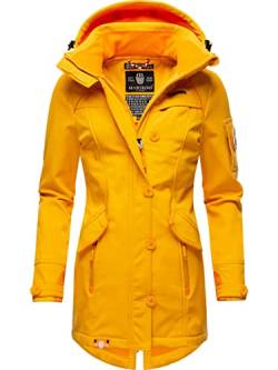 MARIKOO Damen Outdoor Parka Kurzmantel Outdoor Mantel wasserdicht mit Kapuze Soulinaa Amber Yellow Gr. XXL von MARIKOO