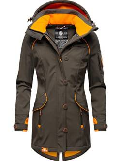 MARIKOO Damen Outdoor Parka Kurzmantel Outdoor Mantel wasserdicht mit Kapuze Soulinaa Anthracite Gr. M von MARIKOO