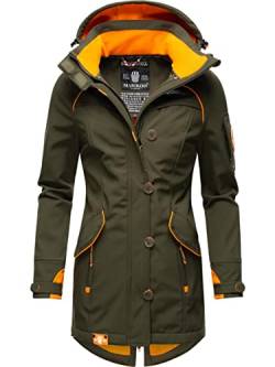 MARIKOO Damen Outdoor Parka Kurzmantel Outdoor Mantel wasserdicht mit Kapuze Soulinaa Olive Gr. XS von MARIKOO